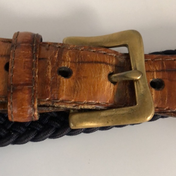 Navy Blue Belt with brass hardware. - Picture 3 of 7